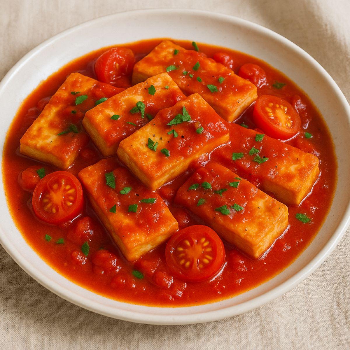 Cách nấu đậu hũ sốt cà chua "Dễ như ăn kẹo"