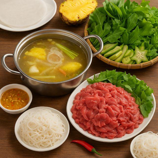 Cách nấu lẩu bò nhúng dấm chuẩn vị, dễ làm tại nhà