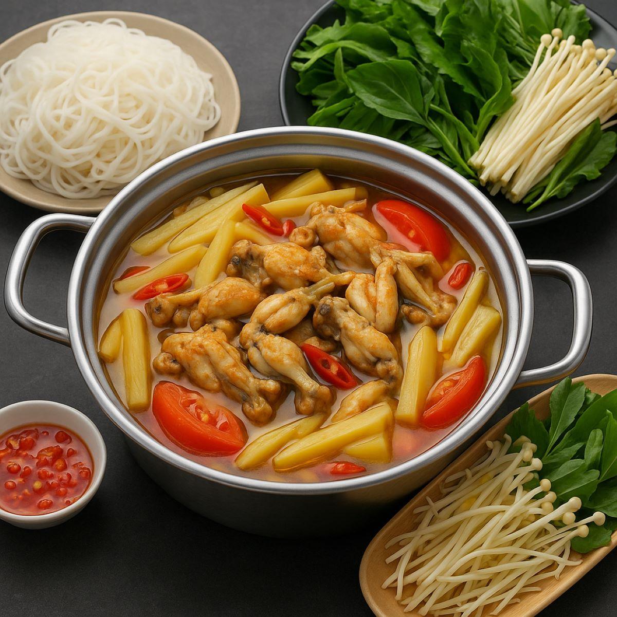 Cách nấu lẩu ếch măng chua ngon chuẩn vị tại nhà