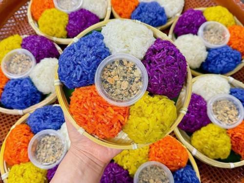Cách nấu xôi ngũ sắc dẻo, thơm chuẩn vị truyền thống
